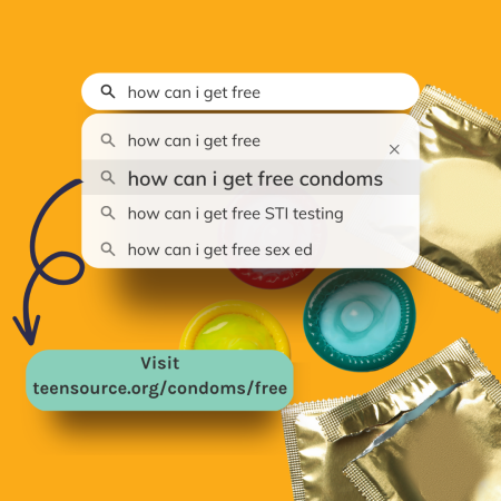 Image promoting the CAP program for teens interested in free condoms