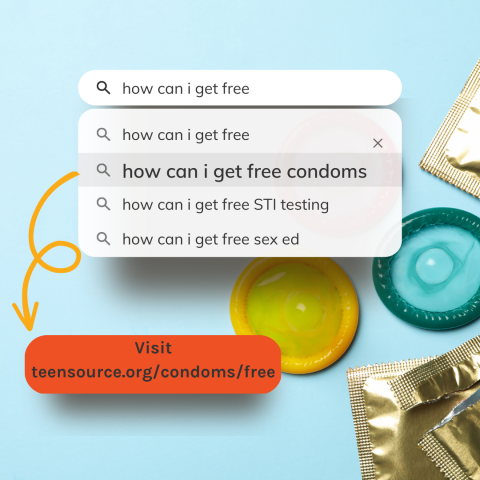 Image promoting the CAP program for teens interested in free condoms