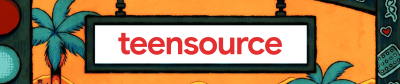 street sign that says teensource with traffic lights to the left
