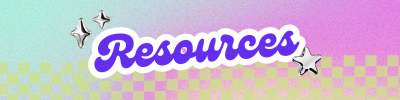 colorful background with purple word reading resources